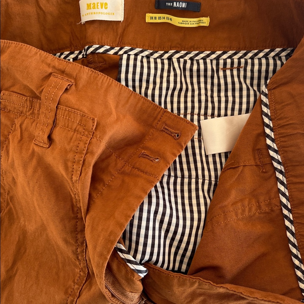 ANTHROPOLOGIE THE MAEVE‎ NAOMI WIDE-LEG FLARE PANT IN RUST BROWN COASTAL COWGIRL - Picture 13 of 15
